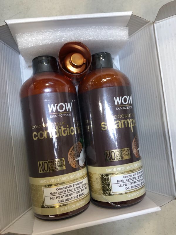 Photo 1 of WOW Skin Science Coconut Milk Shampoo and Conditioner Set - Coconut Shampoo & Coconut Conditioner Set - Shampoo Conditioner Set Paraben Sulfate Free - Shampoo & Conditioner Set for Curly Hair