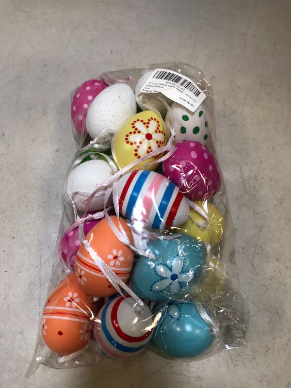 Photo 2 of 24Pcs Easter Tree Ornaments,Multicolored Hanging Plastic Easter Eggs Decorations Easter Egg Ornaments Decor