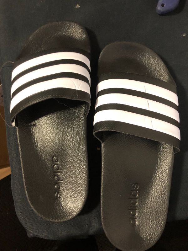 Photo 2 of adidas Men's Adilette Shower Slide Black/White/Black 7