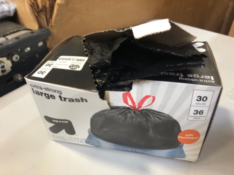 Photo 1 of Large Drawstring Trash Bags - 30 Gallon - ----open Packaging  