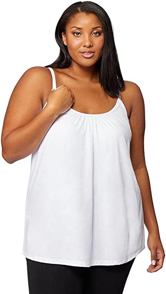 Photo 1 of 32 DEGREES Women's Cool Flowy Bra Cami | with Built-in Cups | Relaxed Fit | Adjustable Spaghetti Strap XL