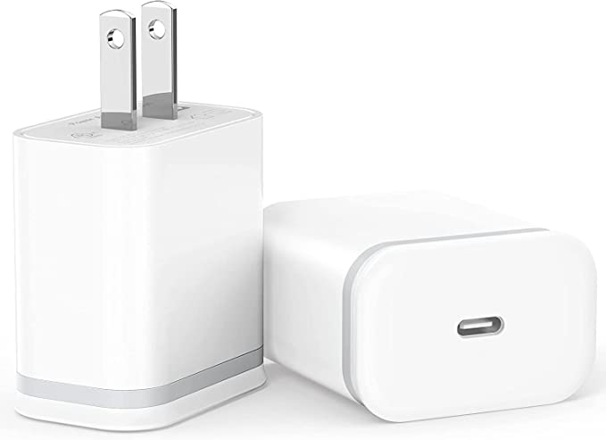 Photo 1 of iPhone 14 13 12 11 USB C Wall Charger, 20W 2-Pack Charging Block USBC Power Adapter PD Plug Box Type C Brick Cube for iPhone 14 13 12 11 Pro Max XS X XR SE 8 Plus, iPad Pro, AirPods Pro
