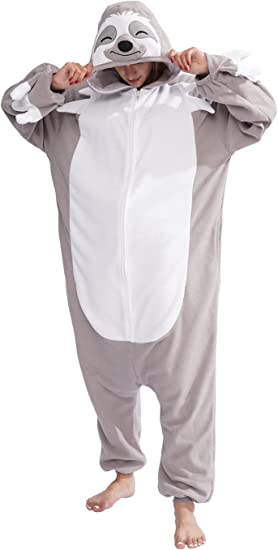 Photo 1 of Adult Sloth Onesie Pajamas Cosplay Animal Homewear Sleepwear Jumpsuit Costume for Women Men