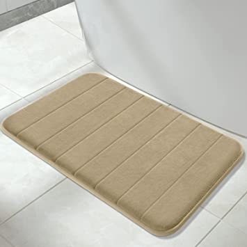 Photo 1 of Yimobra Memory Foam Bath Mat Large Size, Soft and Comfortable, Super Water Absorbent, Non-Slip, Thick, Machine Washable (31.5 x 19.8 Inch, Camel)