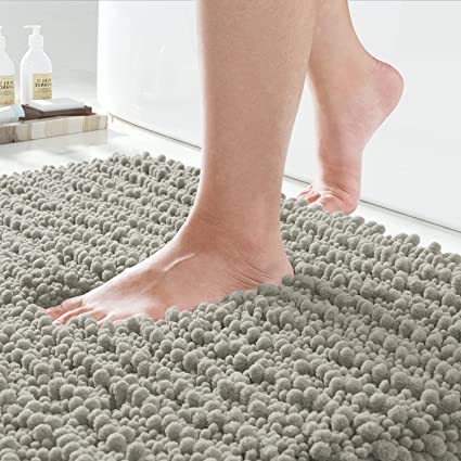 Photo 1 of Yimobra Original Luxury Chenille Bath Mat, 32 x 20 Inches, Soft Shaggy and Comfortable, Large Size, Super Absorbent and Thick, Non-Slip, Machine Washable, Perfect for Bathroom, Sand