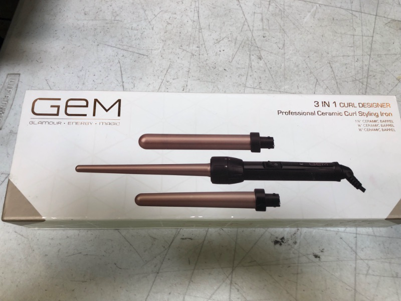 Photo 1 of GEM 3 IN1 CURL DESIGNER PROFESSIONAL CERAMIC CURL SYLING IRON

