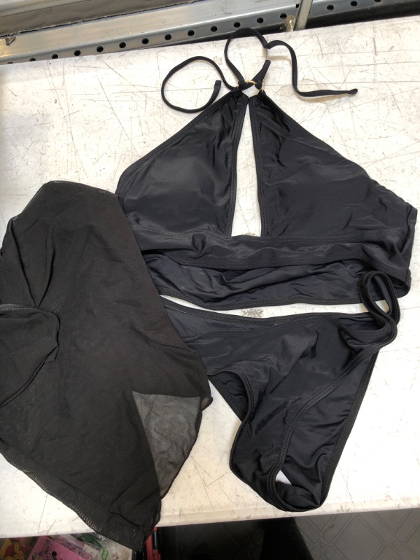 Photo 1 of 3 PIECE BLACK SWIMSUIT SIZE L