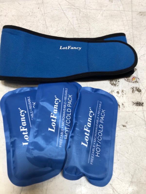 Photo 2 of LotFancy Face Ice Pack Wrap for TMJ, Wisdom Teeth, with 4 Reusable Hot Cold Therapy Gel Packs, Pain Relief for Chin, Head, Oral and Facial Surgery, Dental Implants, Blue
