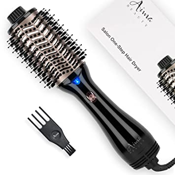 Photo 1 of One Step Hair Dryer & Volumizing Hot Air Brush, Hair Blow Dryer Brush, Ceramic Straightener Brush, Curler & Hot Comb 4 in 1 Salon Ionic Hair Brush, Hair Styling Tools, Black