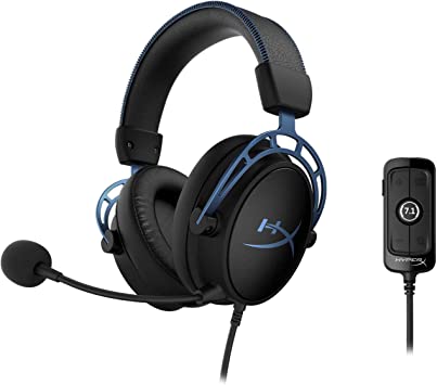 Photo 1 of HyperX Cloud Alpha S - PC Gaming Headset, 7.1 Surround Sound, Adjustable Bass, Dual Chamber Drivers, Chat Mixer, Breathable Leatherette, Memory Foam, and Noise Cancelling Microphone - Blue