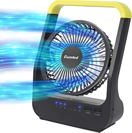 Photo 1 of Battery Operated Fan, Super Long Lasting Battery Operated Fans for Camping, Portable D-Cell Battery Powered Desk Fan with Timer, 3 Speeds, Whisper Quiet, 180° Rotation, for Office,Bedroom,Outdoor, 5''