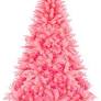 Photo 1 of Artificial Christmas Tree Classic Xmas Pine Tree with Solid Metal Stand 5/6/7 FT Unlit Pink