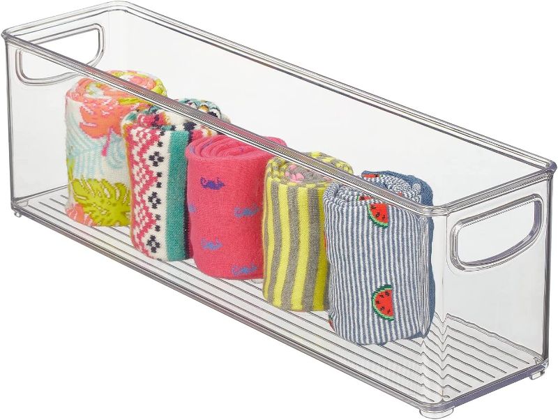 Photo 1 of 
mDesign Plastic Home Closet Organizer - Basket Storage Holder Bin with Handles for Bedroom, Bathroom, Cabinet Shelves, Entryway, and Hallway - Holds...
Size:16 x 4 x 5