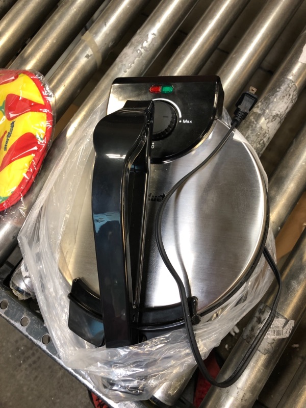Photo 1 of 10inch Roti Maker by StarBlue with FREE Roti Warmer - The automatic Stainless Steel Non-Stick Electric machine to make Indian style Chapati, Tortilla, Roti AC 110V 50/60Hz 1200W6