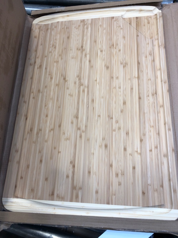 Photo 2 of 30 x 20 Bamboo Extra Large Cutting Board - Wooden Stove Top Cover Noodle Board - Meat Cutting Board for BBQ - Turkey Carving Board - Extra Large Charcuterie Board - Over the Sink Cutting Board 3XL - 30 x 20 Inches Two-Tone