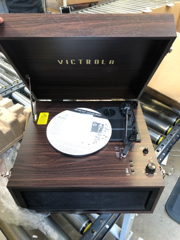 Photo 2 of Victrola VTA-75-ESP Liberty 5-in-1 Turntable Music EntertainmentCenter with Bluetooth Wireless FM Radio USB Recorder Wood (Espresso)