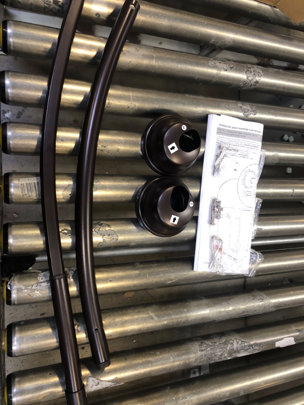 Photo 1 of Zenna Home NeverRust Rustproof Dual Mount Curved Stall Shower Rod, 32” - 40”, Bronze Rustproof Tension or Permanent Mount Rod 32" - 40" stall sized Bronze