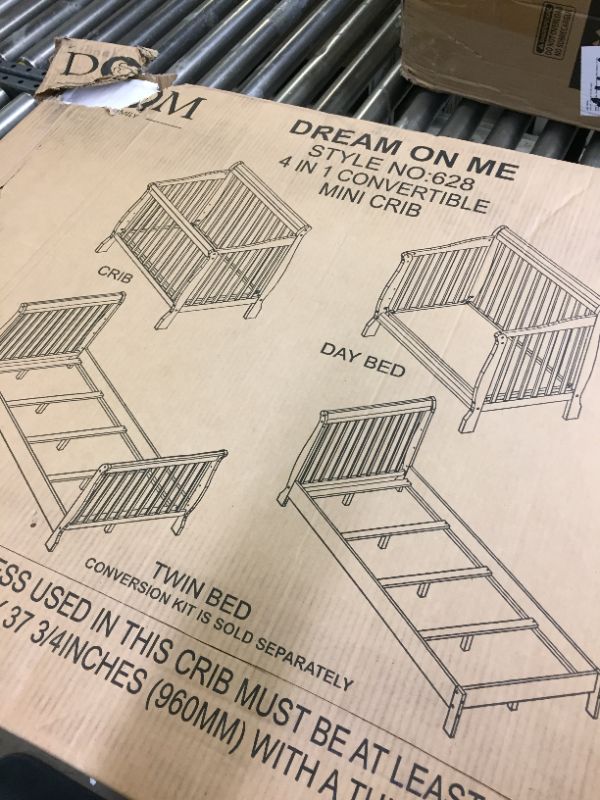Photo 3 of Dream On Me Aden 4 in 1 Convertible Mini Crib, White