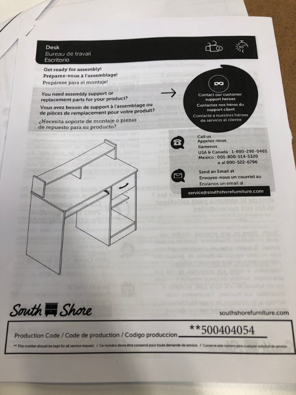 Photo 3 of South Shore Axess Desk with Keyboard Tray, White
PACKAGE DAMAGED POSSIBLY MISSING PARTS SLIGHTLY USED 

