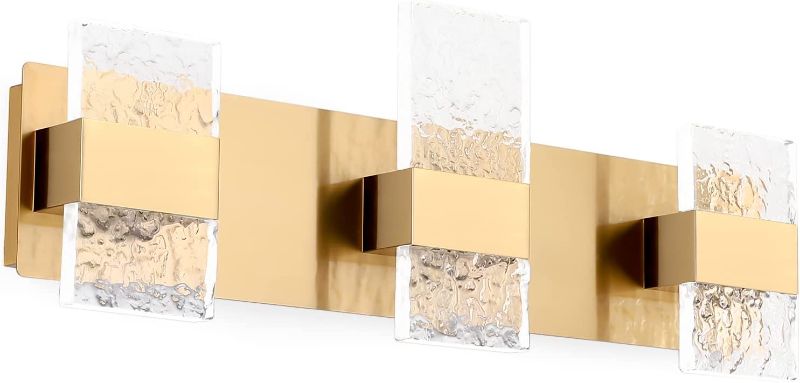 Photo 1 of Dailyart Bathroom Light Fixtures Dimmable Gold Bathroom Vanity Light 3 Light Modern Bathroom Lights Over Mirror, Cool White 18W Up&Down Wall Light Led Vanity Lights for Bathroom(No Bulb Required)
