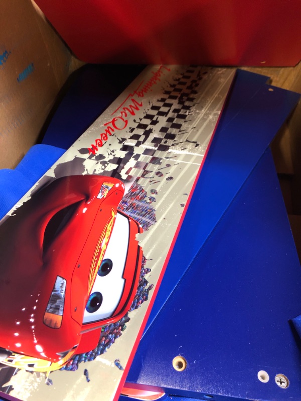 Photo 2 of Delta Children Disney/Pixar Cars Wood Toddler Bed + Serta Perfect Slumber Dual Sided Recycled Fiber Core Crib and Toddler Mattress Disney/Pixar Cars Toddler Bed 