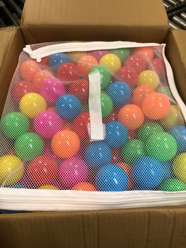 Photo 1 of Amazon Basics BPA Free Crush-Proof Plastic Ball Pit Balls with Storage Bag, Toddlers Kids 12+ Months, 6 Bright Colors - Pack of 400 6 Bright Colors 400 Balls