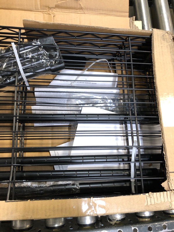 Photo 1 of Adjustable NSF-Certified Metal Shelf Wire Shelving Unit Storage for Small Places Restaurant Garage Pantry Kitchen Garage Rack (Black, 14" D x 36" W x 54" H) 14"D x 36"W x 54"H Black