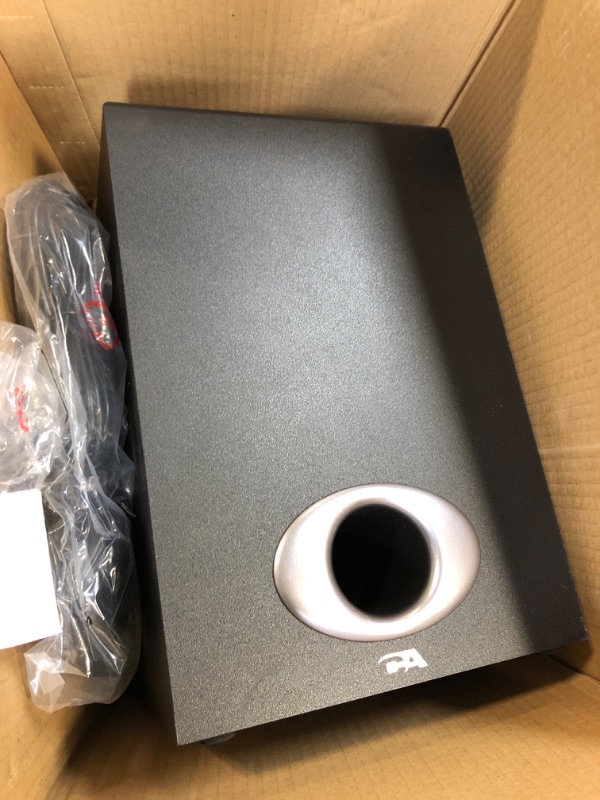 Photo 2 of Cyber Acoustics 2.1 Speaker Sound System with Subwoofer for PC, Stereo, Tablet, Smartphone and Gaming Systems - 80W Peak Power (CA-3810) UNABLE TO TEST THIS PRODUCT FOR FUNCTIONALITY.