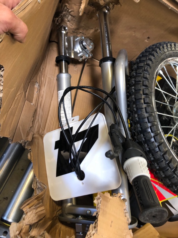 Photo 1 of Razor MX650 Dirt Rocket Electric-Powered Dirt Bike with Authentic Motocross Dirt Bike Geometry, Rear-Wheel Drive, HighTorque, Chain-Driven Motor, for Kids 13+, Yellow-----missing some hardware -----unable to test 