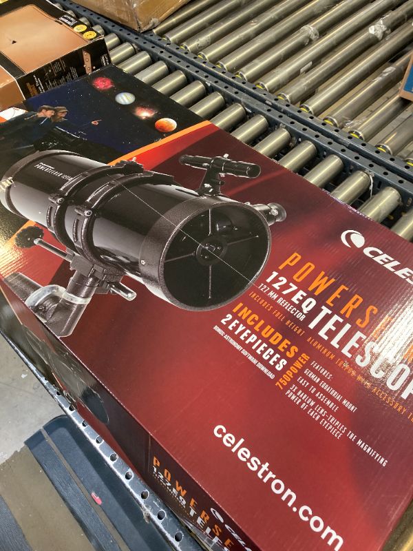Photo 1 of Celestron – PowerSeeker 127EQ Telescope with Bonus Smartphone Adapter – Manual German Equatorial Telescope for Beginners – 127mm Newtonian Reflector Telescope - Included Astronomy Software Package