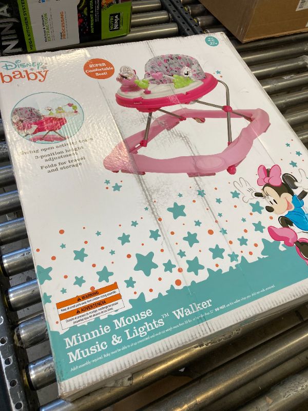 Photo 2 of Disney Baby Minnie Mouse Music and Lights Baby Walker with Activity Tray (Garden Delight)