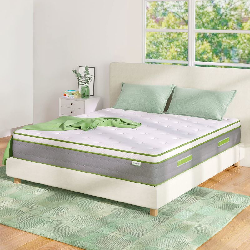 Photo 1 of Novilla Full Size Mattress, 10 Inch Hybrid Pillow Top Full Mattress in a Box with Gel Memory Foam & Individually Wrapped Pocket Coils Innerspring for a Cool & Peaceful Sleep, NV0M807-10-F--------item has marks due to transit 
