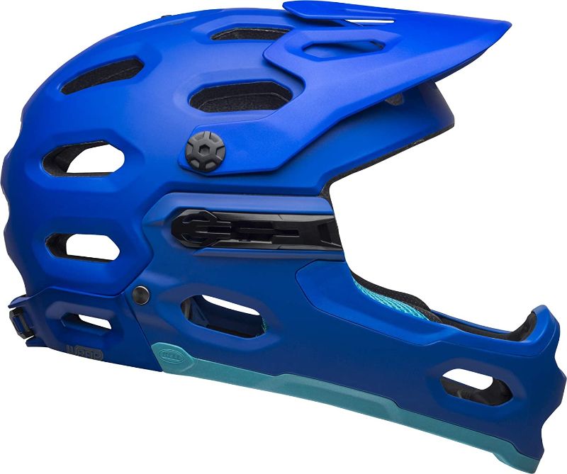 Photo 1 of BELL Super 3R MIPS Adult Mountain Bike Helmet Matte Blue/Bright Blue (2023) Medium (55-59 cm), MINOR USED 