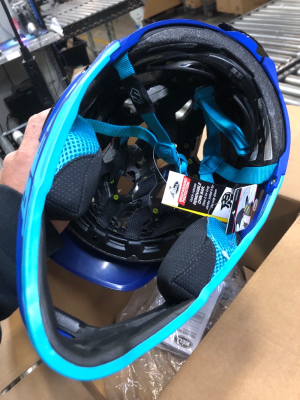 Photo 4 of BELL Super 3R MIPS Adult Mountain Bike Helmet Matte Blue/Bright Blue (2023) Medium (55-59 cm), MINOR USED 