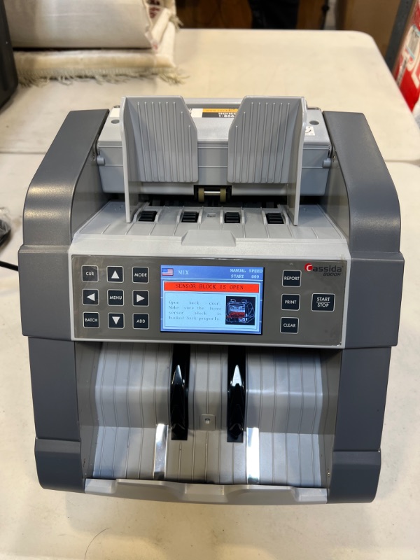 Photo 6 of Cassida 8800R USA Premium Bank-Grade Mixed Denomination Money Counter Machine, Advanced Counterfeit Detection, Multi-Currency, 3-Year Warranty, Includes External Display, Printing Enabled ++PLEASE SEE NOTES++