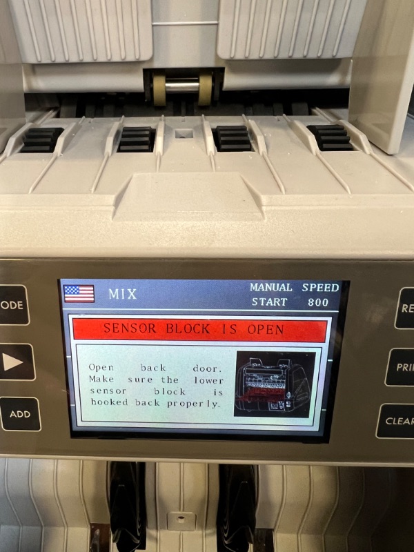 Photo 10 of Cassida 8800R USA Premium Bank-Grade Mixed Denomination Money Counter Machine, Advanced Counterfeit Detection, Multi-Currency, 3-Year Warranty, Includes External Display, Printing Enabled