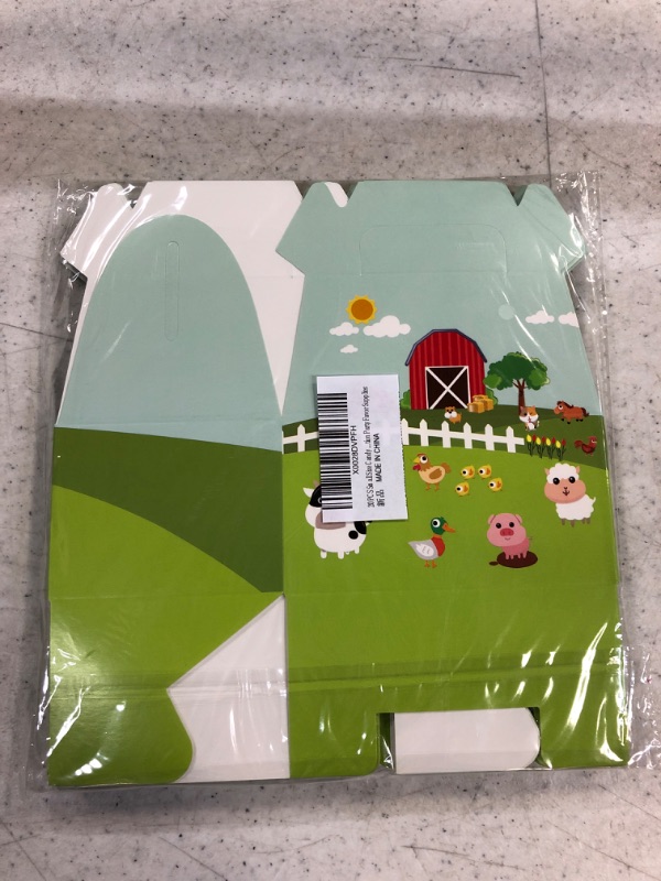 Photo 2 of 20 PCS Small Size Candy Box Cake Box for Kids Farm Animals Pig Cow Sheep Tractor Theme Party, Cake Treat Gift Box Candy Cookie Containers Goodie Bag, Baby Shower Party Decoration Party Favor Supplies