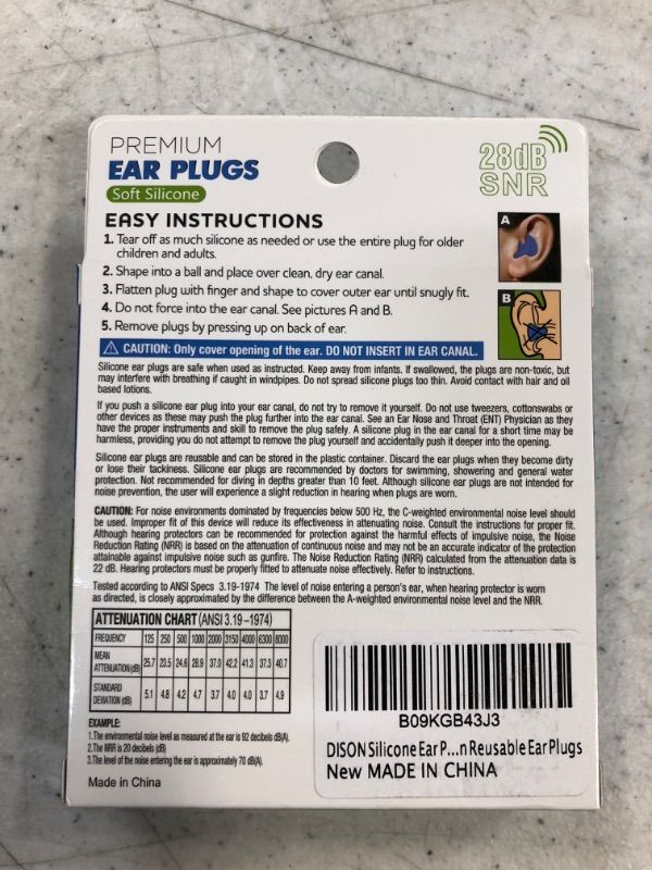 Photo 3 of Ear Plugs for Swimming,DISON 28dB Waterproof Swimming Ear Plugs,8pairs Silicone Reusable Moldable Earplugs for Noise Reduction for Sleeping,Swimming,Snoring,Concerts,Travel