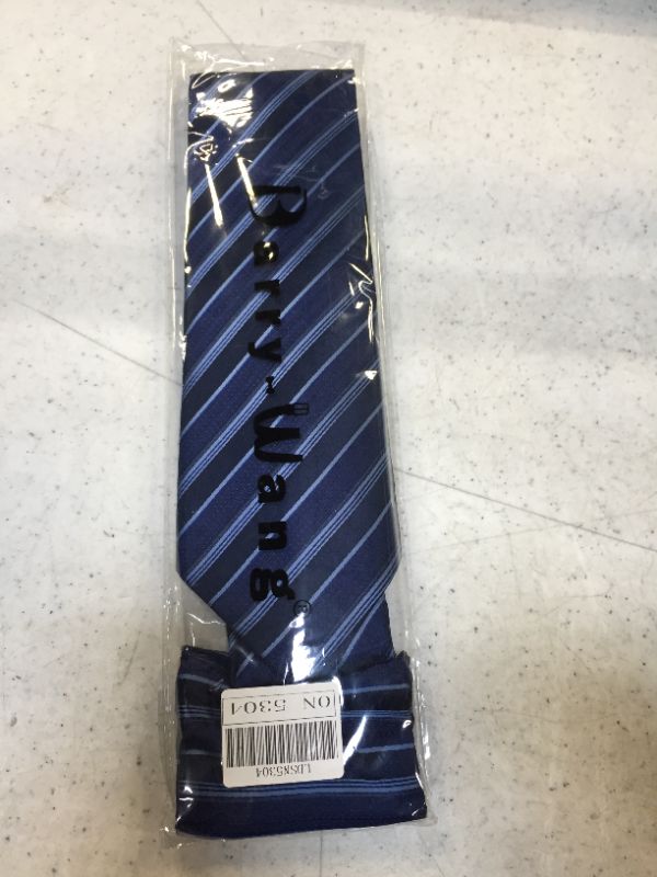 Photo 2 of Barry.Wang Stripe Men Ties Set Classic WOVEN Necktie with Handkerchief Cufflinks Formal