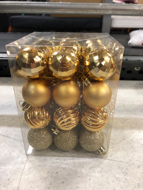 Photo 2 of 40mm/1.57" Gold Christmas Balls 36pcs Christmas Tree Ornaments Set for Xmas Tree Holiday Party Wreath Garland Decoration Ornaments