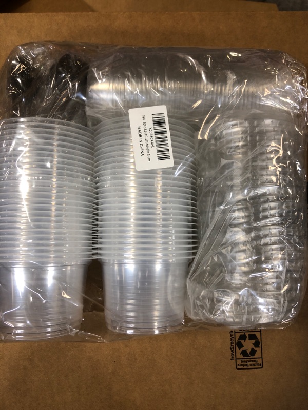 Photo 3 of 50Pcs 8.5oz Clear Plastic Parfait Cups with Insert and Flat Lids(No Hole),Disposable Plastic Cups with Sporks,Yogurt Fruit Parfait Cups for Snacks,Pudding,Ice Cream