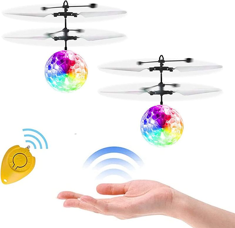 Photo 1 of Flying Ball Toys, Flying Spinner Remote Control Helicopter Built-in LED Flashing Light Drone Infrared Induction Hover Ball in the Night Garden Toys Gifts for Boys Girls Indoor Outdoor Games (2 pack)
