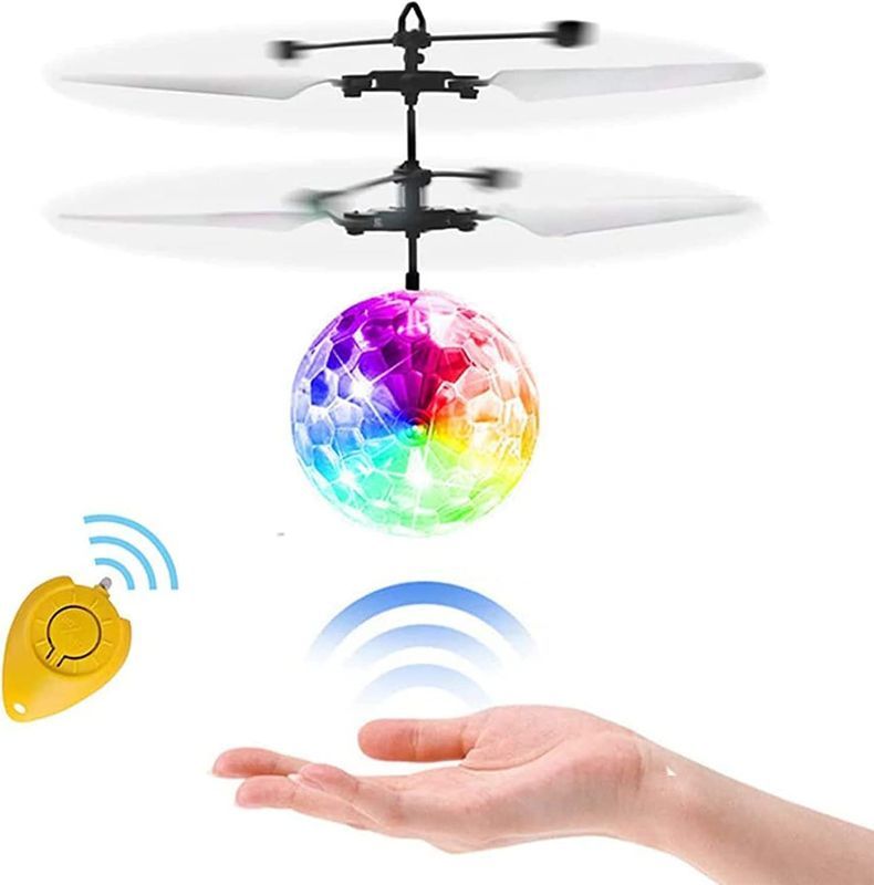 Photo 1 of Befocus Flying Ball Toys, Flying Spinner Remote Control Helicopter Built-in LED Flashing Light Drone Infrared Induction Hover Ball in The Night Garden Toys Gifts for Boys Girls Indoor Outdoor Games
