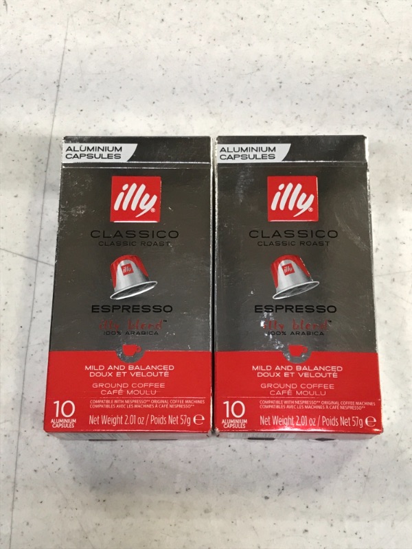 Photo 2 of 2CT - Illy Espresso Single Serve Coffee Compatible Capsules, 100% Arabica Bean Signature Italian Blend, Classico Medium Roast, 10 Count (Pack of 1) - EXP: 12/23/2022