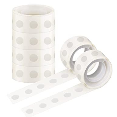 Photo 1 of 2CT - Surard Glue Points, 600 Pcs 10mm/0.4" 6 Rolls Sticky Tack Adhesive Clear Balloons Dots Tape Removable Double Sided Non Trace Stickers for Wedding Decoration, Art Craft, Party Supplies 100 Pcs/Roll
