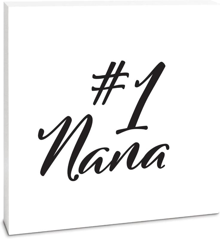 Photo 1 of #1 Nana Black Script 10 x 10 Wood Tabletop Sign Plaque
