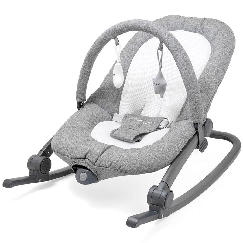 Photo 1 of Baby Delight Aura Deluxe | Portable Baby Bouncer for Infants | Baby Rocker | Quilted Charcoal Tweed----
