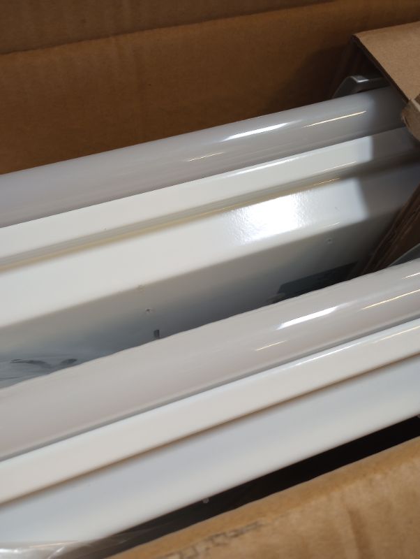 Photo 1 of 2FT LED Light Fixture 20W, 2200lm, 4000K Neutral White, 2 Foot LED Linear Flush Mount LED Kitchen Lights Fixtures Ceiling for Closet, Craft Room, Laundry, Fluorescent Tube Replacement, 2 Pack -- item is new, missing some hardware
