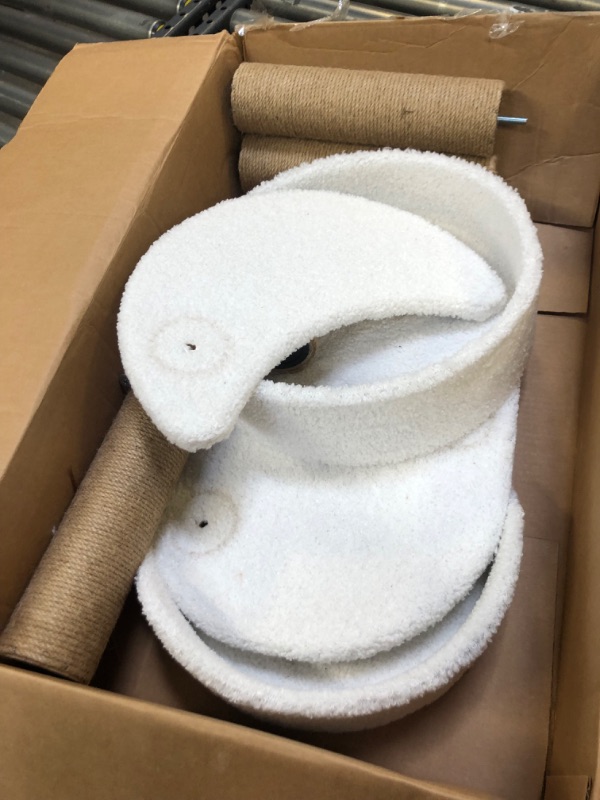 Photo 1 of Lahas Modern Cat Tree Tower for Indoor Small Cats with Sisal Scratching Post,Hammock,Perch,Bed,Feather Toy,Easy to Assemble,Activity Design Cat Furniture Supplies----missing was