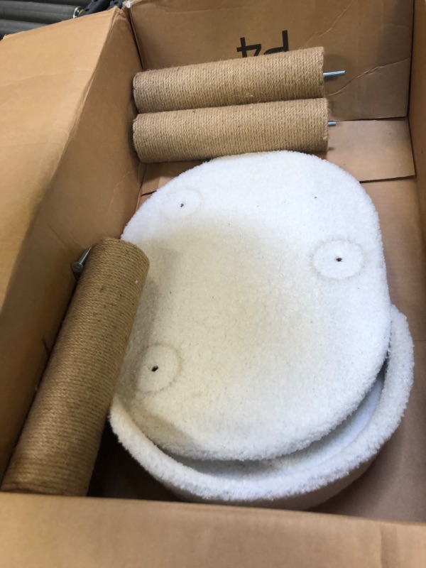 Photo 1 of Lahas Modern Cat Tree Tower for Indoor Small Cats with Sisal Scratching Post,Hammock,Perch,Bed,Feather Toy,Easy to Assemble,Activity Design Cat Furniture Supplies----missing was